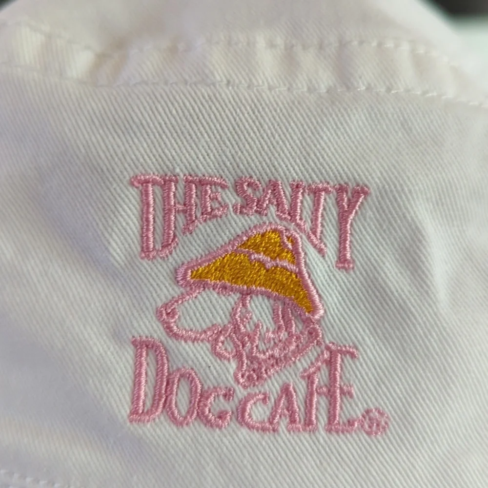 White Bucket Hat with Pink Embroidery SALTY DOG CAFE
